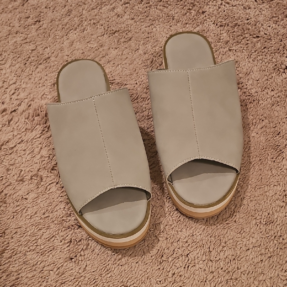 Gray Slide Sandals